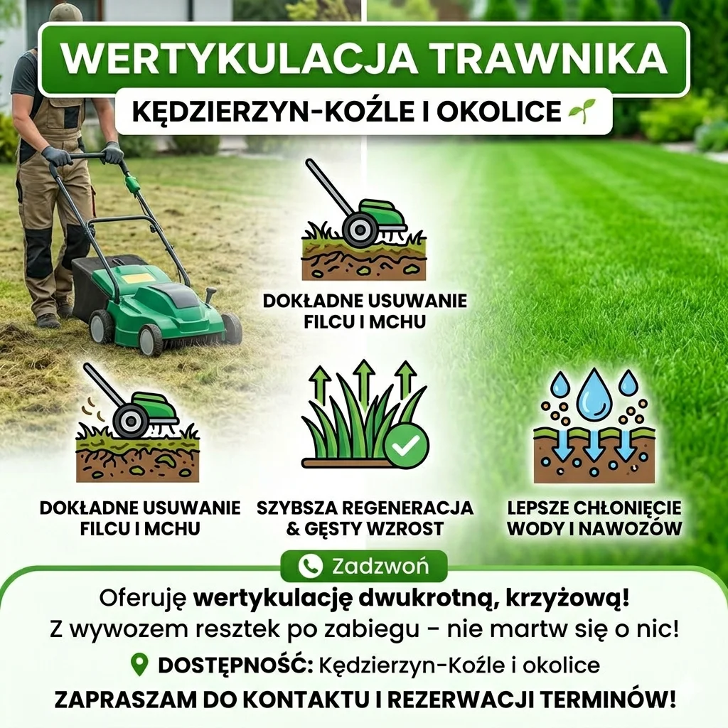 Usługa wertykulacji trawnika Kędzierzyn-Koźle | Koszenie Trawnika
