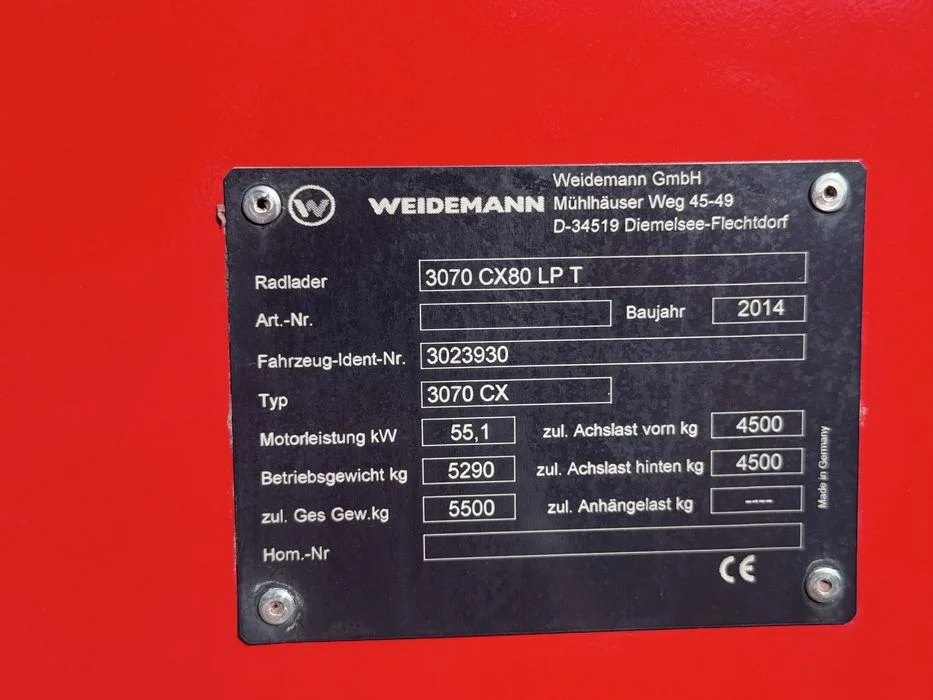 Ładowarka Teleskopowa Weidemann 3070 CX80 LP T – 2014 – prosty silnik be adblue bez dpf – zdjęcie 7