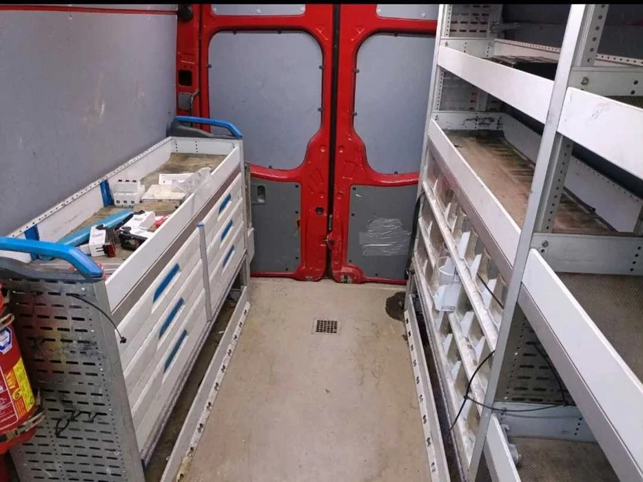 2xDuża zabudowa serwisowa do busa SORTIMO Crafter Sprinter Man Transit, pas napinający SORTIMO GRATIS!