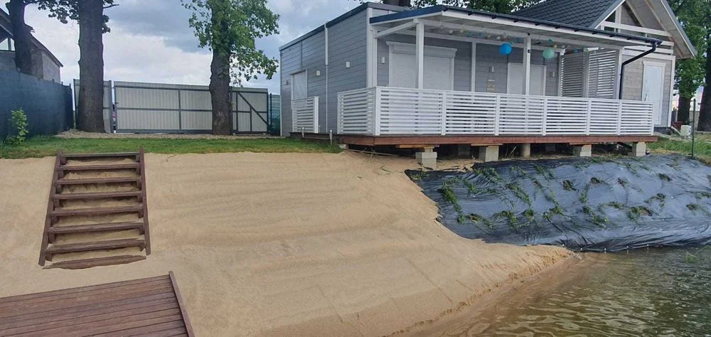 Domek nad jeziorem- linia brzegowa, pomost, mini plaża- Spalona – zdjęcie 7