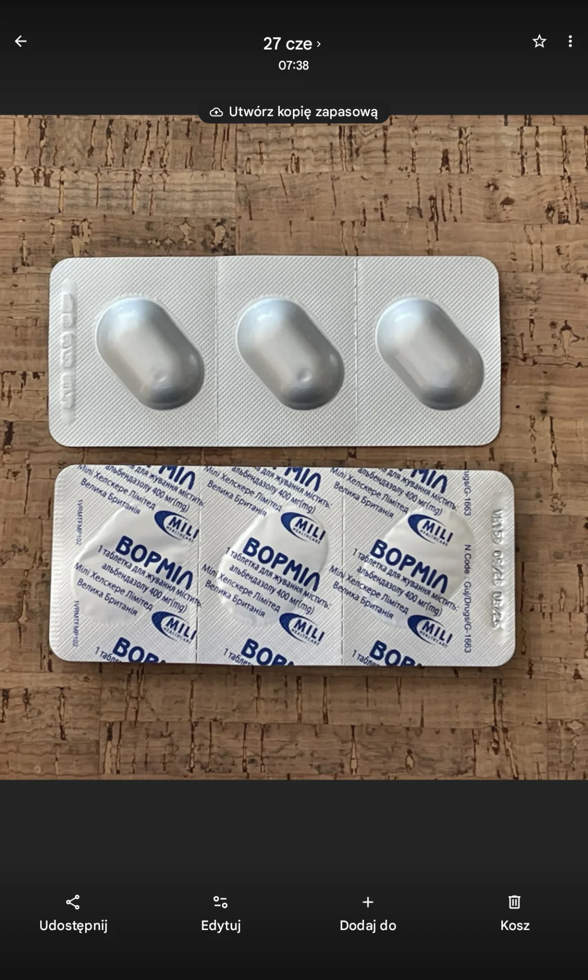 Vormil, Wormil, Ворміл, zawiera Albendazol na pasożyty (Zentel)