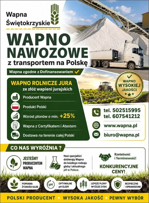 *Najtaniej ! Wapno nawozowe Jura 56% bez żadnych posredników Magnezowe, kreda*