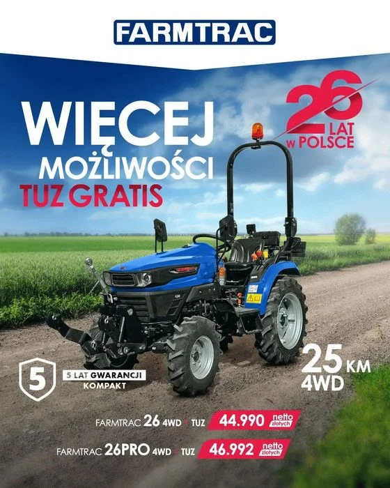 Farmtrac 26 4WD PROMOCJA Farmtrac 26 4WD teraz z TUZ gratis!