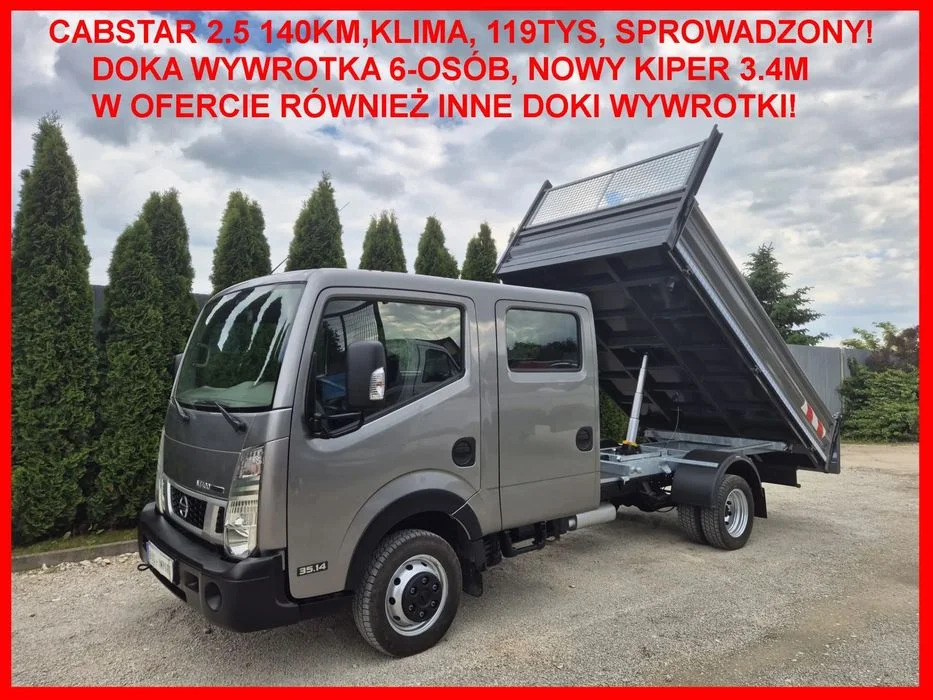 Nissan Cabstar NT400/ 2.5 140KM/Brygadówka/ Doka wywrotka 3-str/Nowy Kiper 3.4m/ Klima/ 119tys/ Sprowadzony/TOP! – zdjęcie 2
