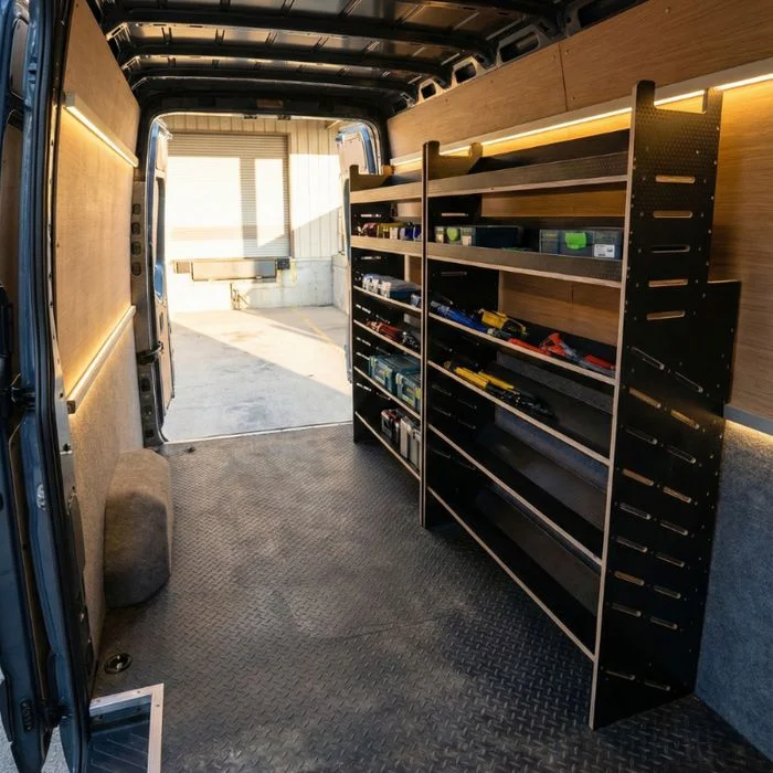 Regały do busa Crafter Skośny XL+ 100 cm regał warsztatowy ze sklejki – zdjęcie 2