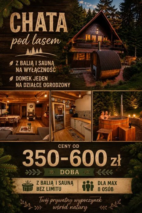 Domek pod lasem balia SAUNA na wyłączność cisza i spokój – zdjęcie 10