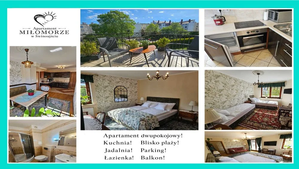 6 dni za 1500zł! APARTAMENT MIŁOMORZE 50m2, Świnoujście! Blisko Morza! PARKING! Dwupokojowy! Kuchnia! BALKON! Nocleg! Kwatery Pensjonat Hotel