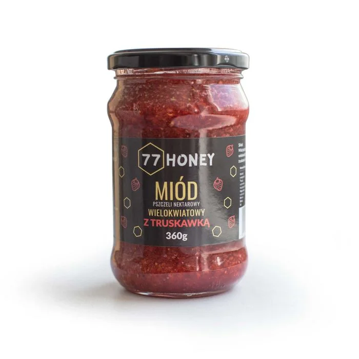 Miód z Truskawką 360G Polski Producent – zdjęcie 2