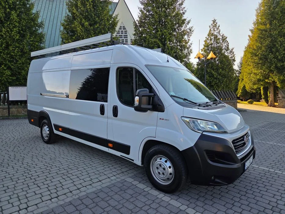 Fiat Ducato Furgon L4H2 Osobowy Stan BDB Finasowanie Maxi L4 Brygadówka 6 7 Osób Doka Led Krajowy master F-Vat 23% Leasing