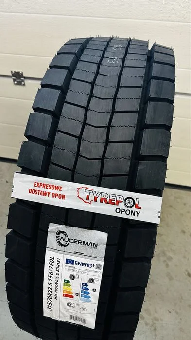 PROMOCJA 990netto Mocna opona SAUCERMAN 315/70 r22.5 napęd autostrada 315 70 – zdjęcie 3
