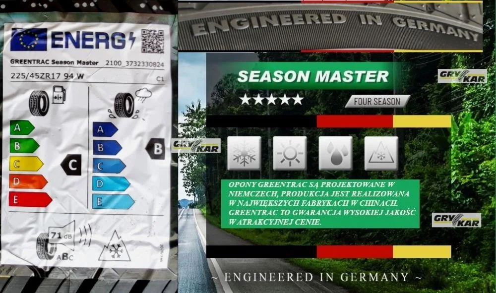 Opony 225/45R17 Greentrac Season Master 25r C/B/71dB 3 lata gwar. 220z – zdjęcie 2