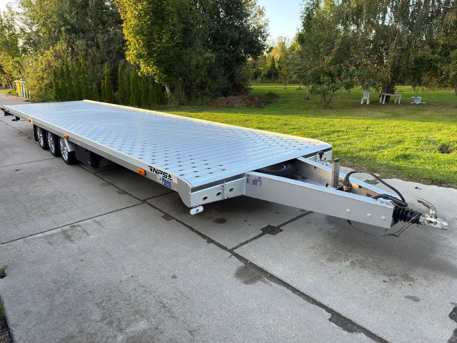 NPS L2035 Laweta Przyczepa 8,5m 3500KG Alufelgi Skrzynki Podpory Światła LED NPS