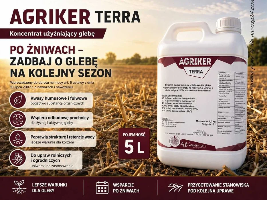Agriker Terra 5 l użyźniacz gleby po żniwach kwasy humusowe – zdjęcie 2