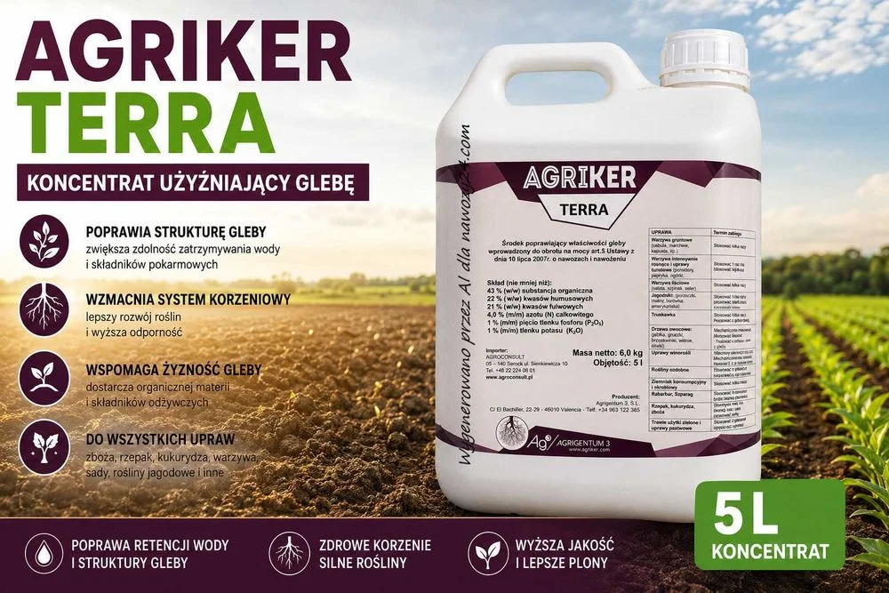 Agriker Terra 5 l użyźniacz gleby po żniwach kwasy humusowe – zdjęcie 3