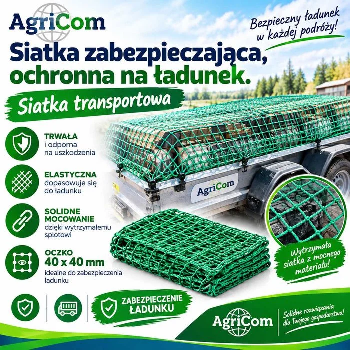 Siatka zabezpieczająca, ochronna na ładunek. Siatka transportowa