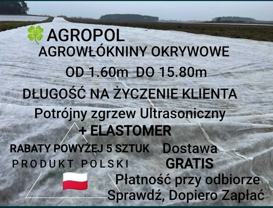 Agrowłóknina 12.65x100 P23g WB, 30g Okrywowa. Potrójny Zgrzew