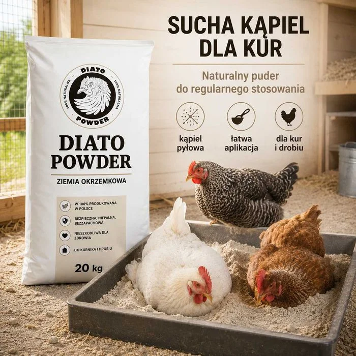 Ziemia Okrzemkowa DIATO POWDER 20 kg Kurnik Kury Drób Ptaszyniec Higiena