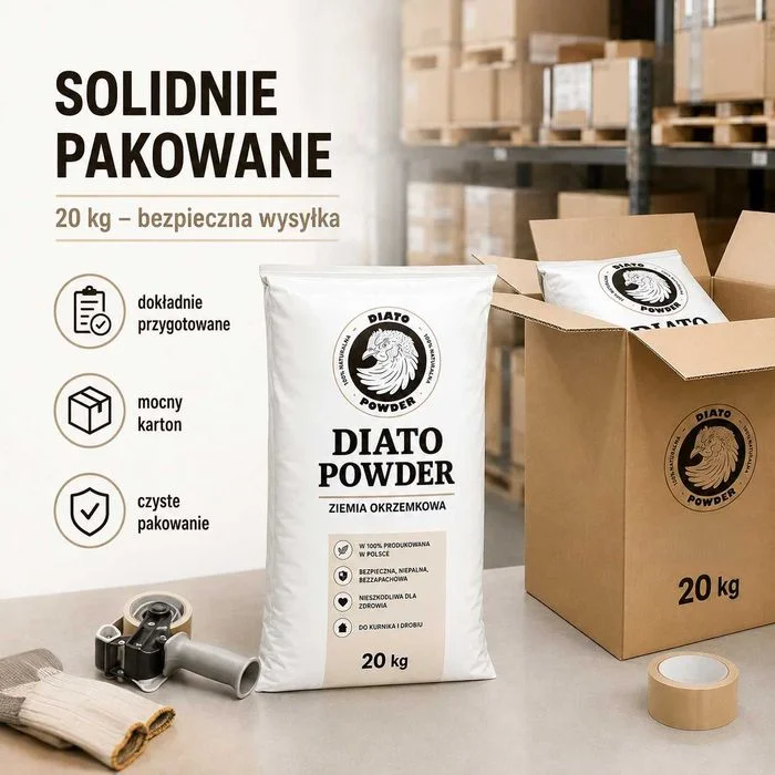 Ziemia Okrzemkowa DIATO POWDER 20 kg Kurnik Kury Drób Ptaszyniec Higiena – zdjęcie 7