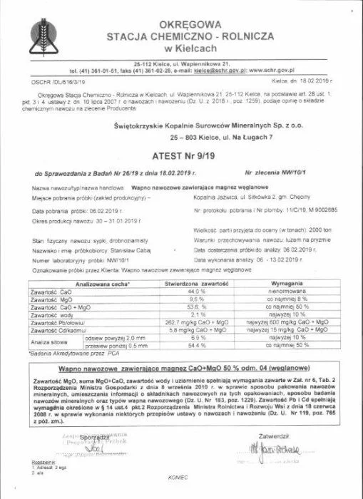 Wapno magnezowe -Kopalnia JAŹWICA- dostawy wojew. lubelskie – zdjęcie 3