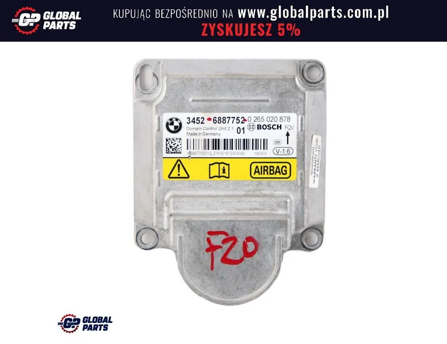 BMW F20 F21 F22 F30 F31 Moduł Sterownik Poduszek Airbag ECU ICM