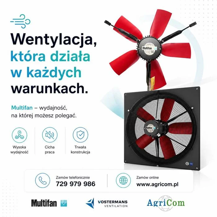 Wentylator w ramce ścienny , kominowy MULTIFAN - Do kurnika, obory, chlewni i szklarni