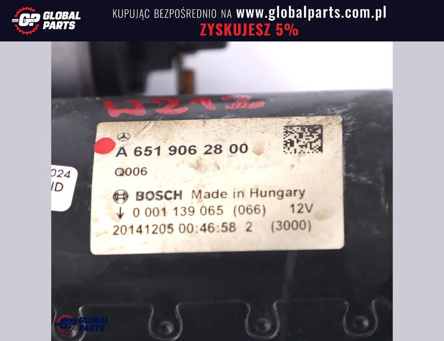 Mercedes W204 W212 W906 Diesel OM651 Rozrusznik Bosch – zdjęcie 3