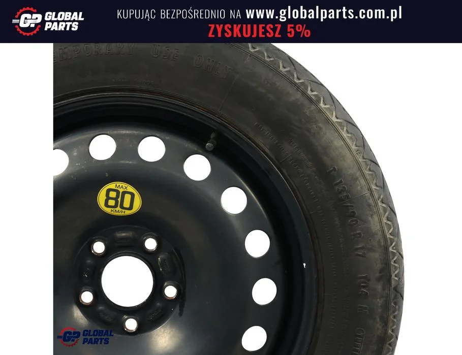 Ford Kuga Mk1 Felga Stalowa Zapasowa 17" 4B ET:25 Opona 135/90 R17 – zdjęcie 4