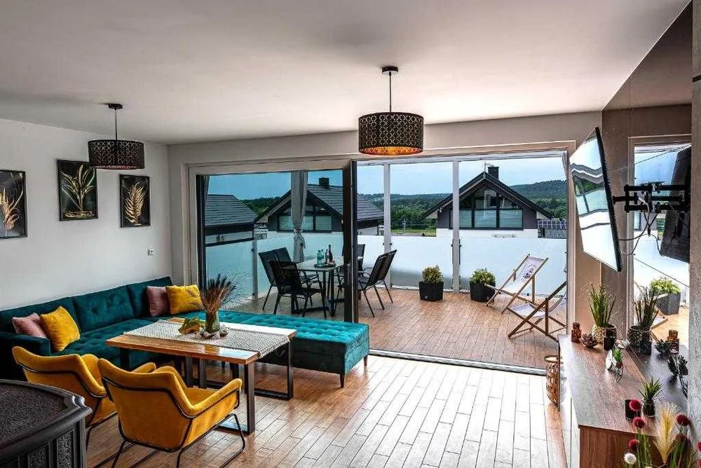 Kajaki Nowoczesne całoroczne domy 9osobowe jacuzzi na wyłączność sauna