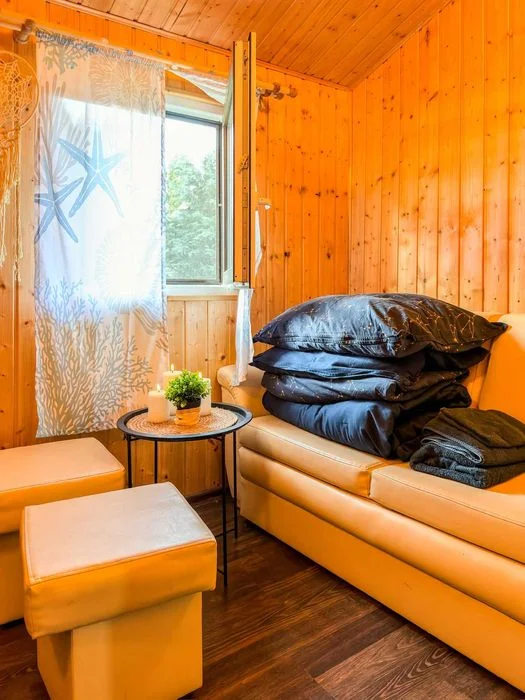 Domek dla 5 osób nad jeziorem Pieczyska Zalew Koronowski, tuż przy plaży z prywatną sauną i balią. – zdjęcie 12