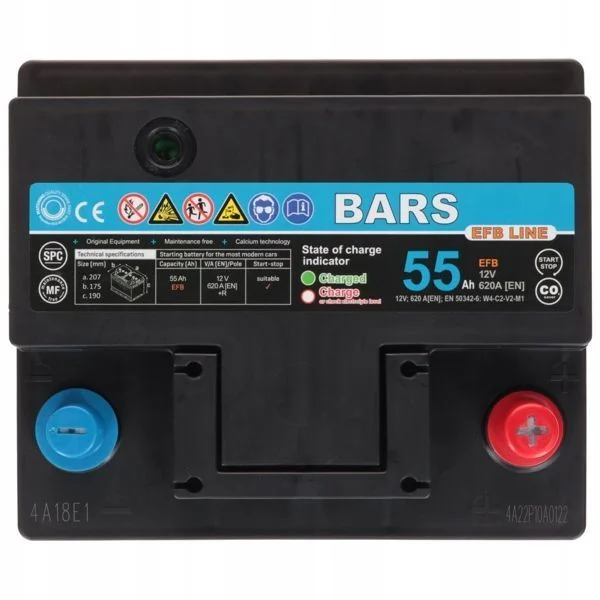 Akumulator Bars EFB LINE 12V 55Ah 620A L1 Start-Stop P - 13 kg – zdjęcie 4