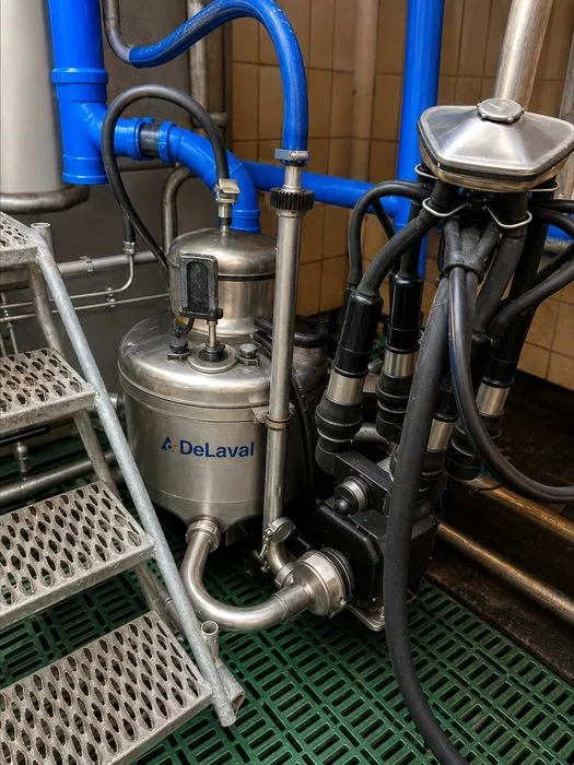 Wyposażenie hali udojowej DeLaval 1x12 MP400, FI2, myjnia c100e, pompa vp77, jednostka końcowa – zdjęcie 2