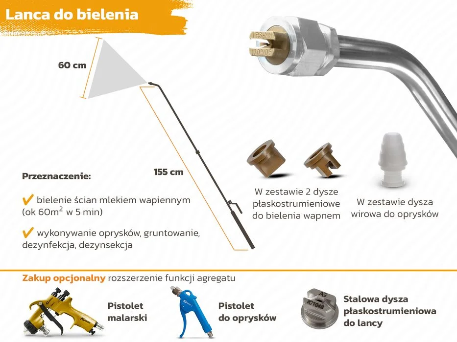 AGREGAT Do Bielenia I Dezynfekcji 18L Części Osprzęt pistolet do bielenia – zdjęcie 4