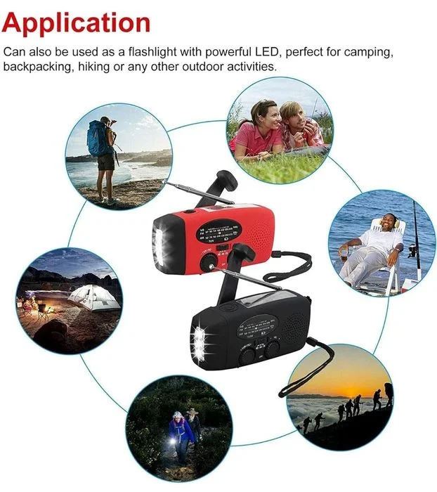Radio awaryjne Solarne sos 2000mAh Latarka FM AM – zdjęcie 4