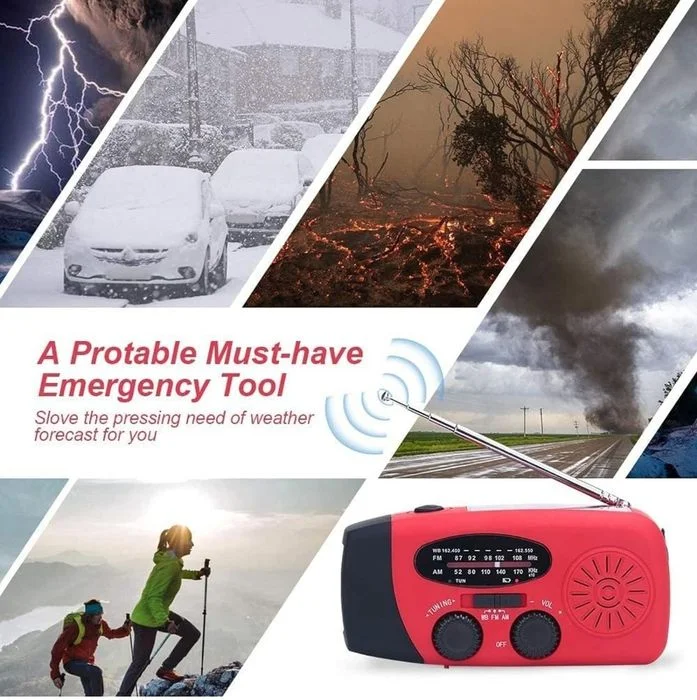 Radio awaryjne Solarne sos 2000mAh Latarka FM AM – zdjęcie 3