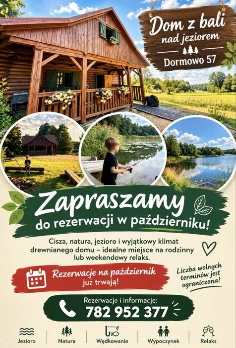 Dom z Bali nad jeziorem Dormowo 57 noclegi nad jeziorem