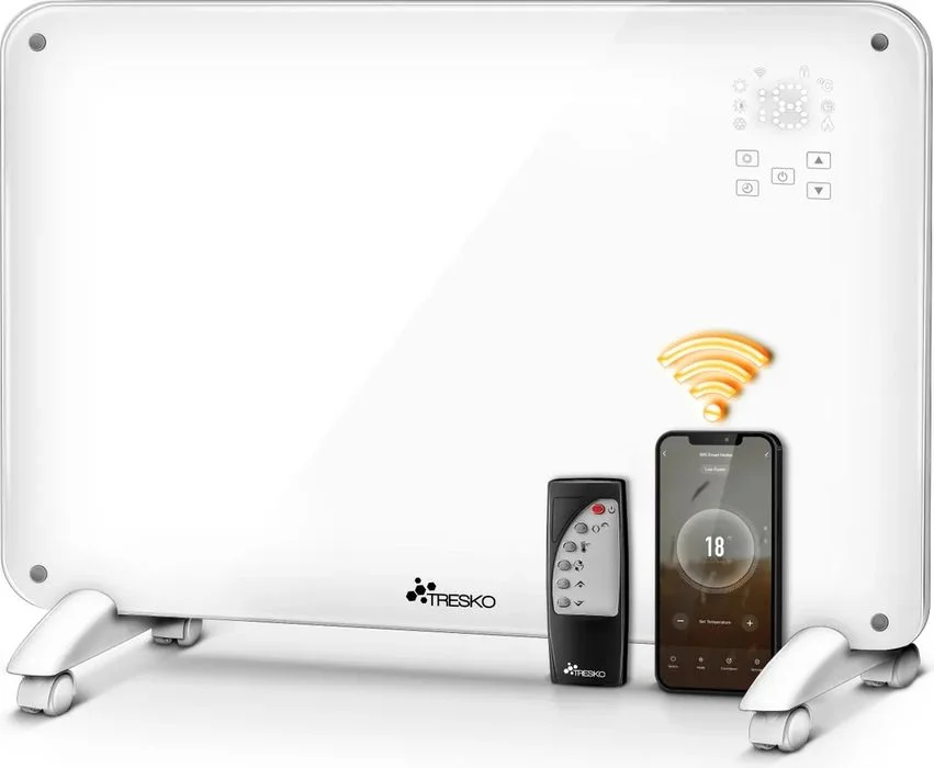 Konwektor szklany 2000 W grzejnik + WiFi biały Tresko – zdjęcie 3