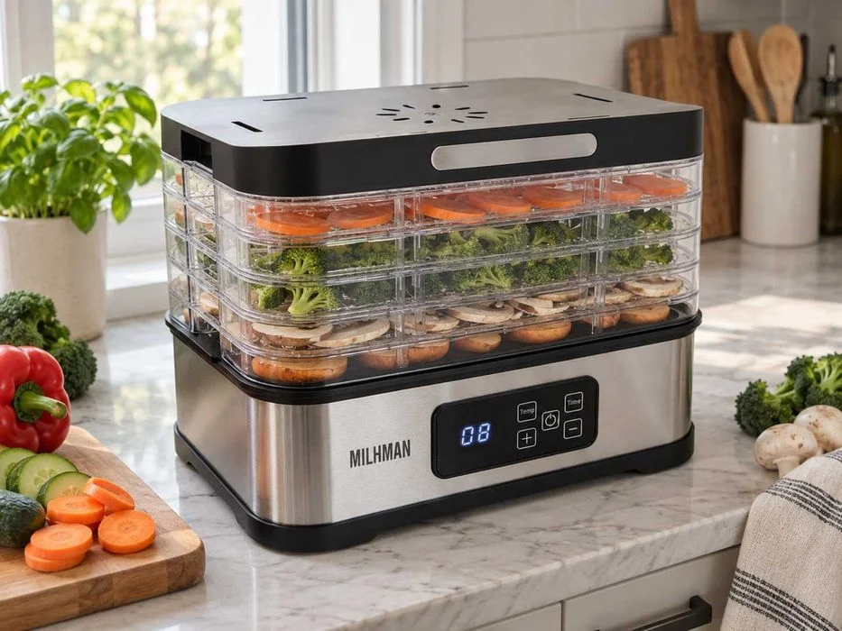 Nowa Suszarka Do Grzybów Owoców Warzyw Żywności 400W 5 Sit Timer 24H Termoobieg Regulacja 35-70°C Dehydrator – zdjęcie 2