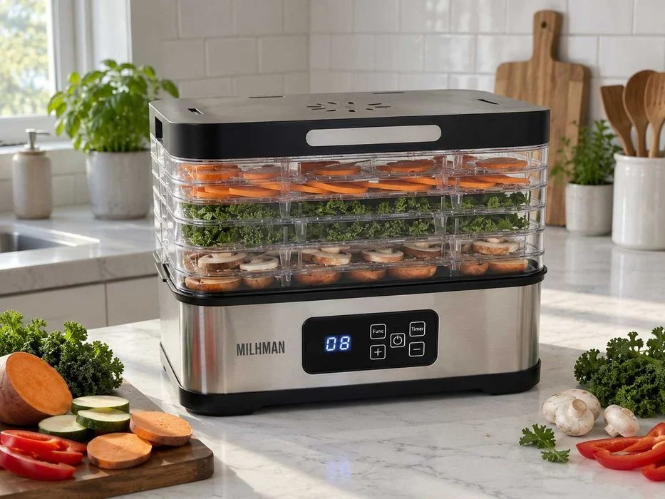 Nowa Suszarka Do Grzybów Owoców Warzyw Żywności 400W 5 Sit Timer 24H Termoobieg Regulacja 35-70°C Dehydrator