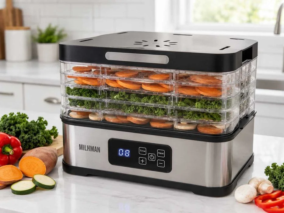 Nowa Suszarka Do Grzybów Owoców Warzyw Żywności 400W 5 Sit Timer 24H Termoobieg Regulacja 35-70°C Dehydrator – zdjęcie 4