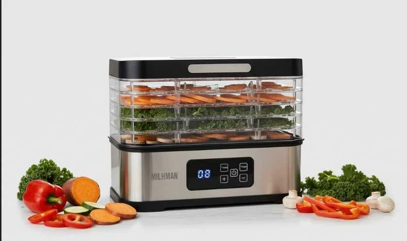 Nowa Suszarka Do Grzybów Owoców Warzyw Żywności 400W 5 Sit Timer 24H Termoobieg Regulacja 35-70°C Dehydrator – zdjęcie 5