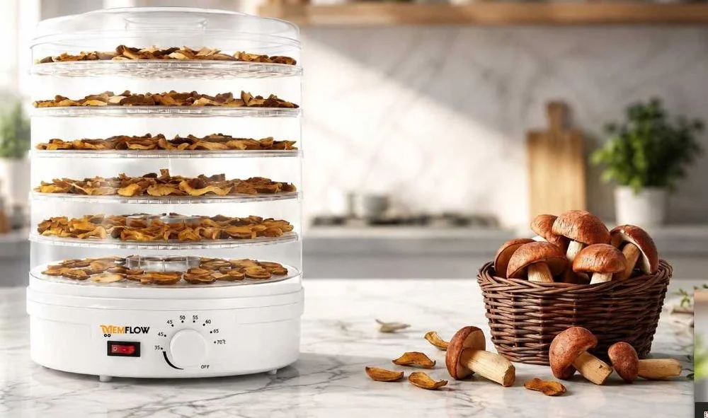Nowa Suszarka Do Grzybów Owoców Warzyw 500W 6 Sit Regulacja 35-70°C Dehydrator Spożywczy Do Ziół Mięsa – zdjęcie 5