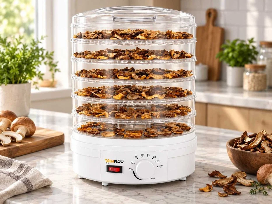 Nowa Suszarka Do Grzybów Owoców Warzyw 500W 6 Sit Regulacja 35-70°C Dehydrator Spożywczy Do Ziół Mięsa – zdjęcie 4