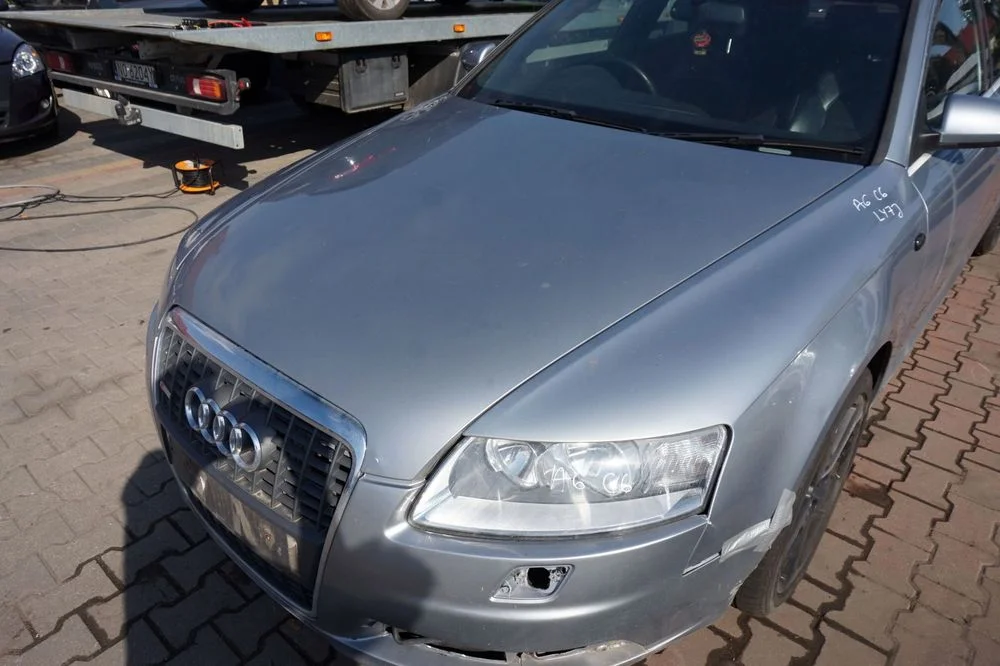Maska Zderzak Błotniki Lampy A6 C6 Ly7J S-Line Audi 2004-2008 Srebrny Przód Kompletny – zdjęcie 4