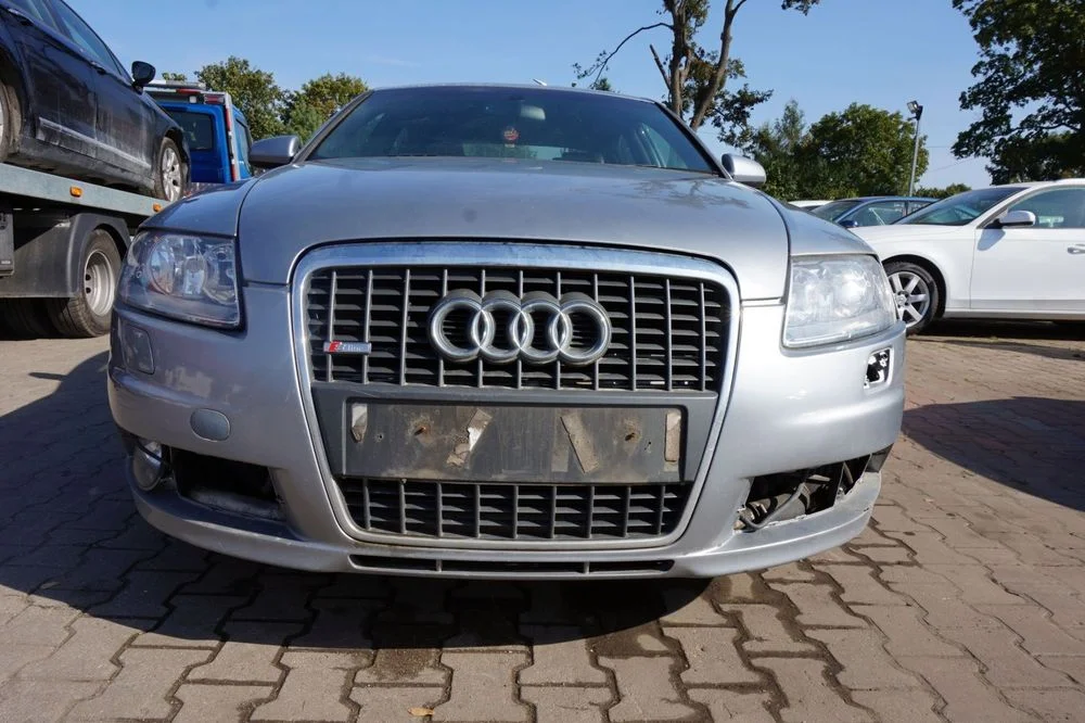 Maska Zderzak Błotniki Lampy A6 C6 Ly7J S-Line Audi 2004-2008 Srebrny Przód Kompletny – zdjęcie 10