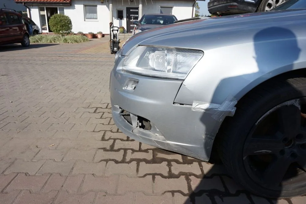 Maska Zderzak Błotniki Lampy A6 C6 Ly7J S-Line Audi 2004-2008 Srebrny Przód Kompletny – zdjęcie 8