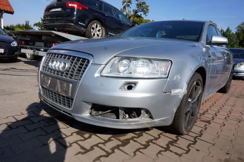 Maska Zderzak Błotniki Lampy A6 C6 Ly7J S-Line Audi 2004-2008 Srebrny Przód Kompletny – zdjęcie 9
