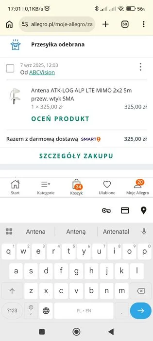 Antena LTE kierunkowa Dipol NOWA – zdjęcie 5