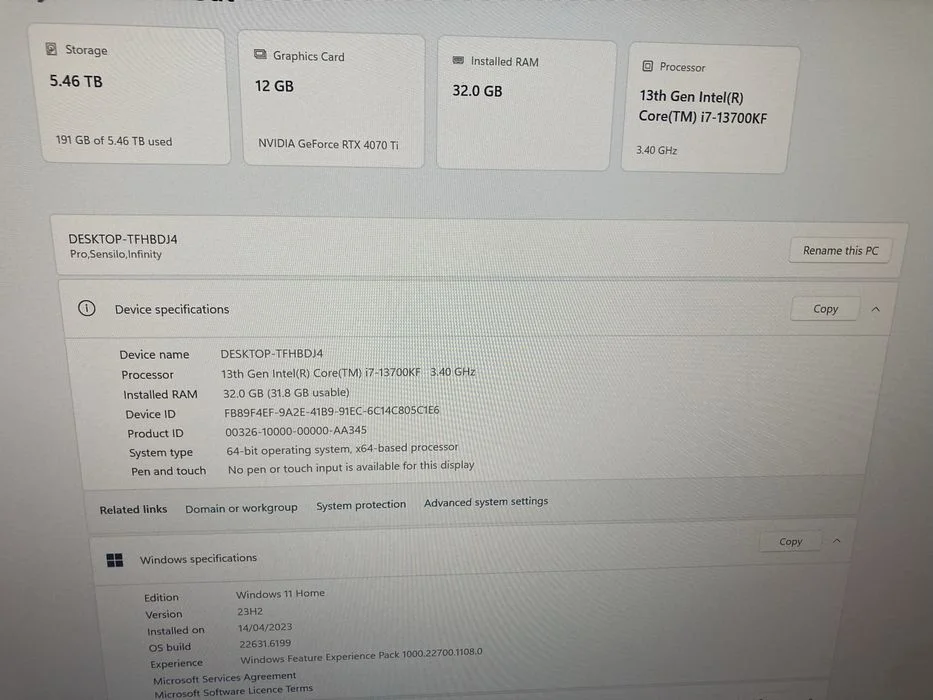 Komputer PC i7 13700KF 32GB RAM RTX 4070 TI – zdjęcie 6