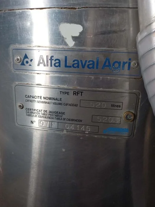 Zbiornik na mleko Alfa Laval 520 l – w pełni sprawny – zdjęcie 2