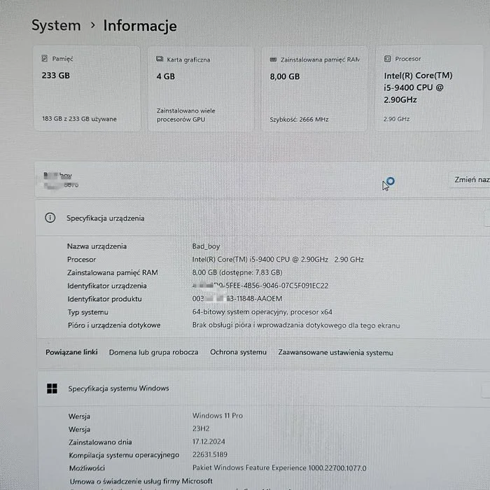 Komputer dell vostro 3670 i5 9th gtx1650 – zdjęcie 8